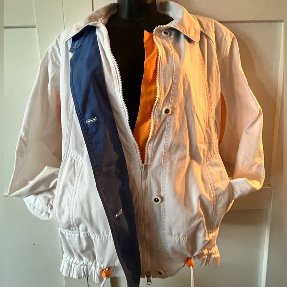 London Fog crisp White Purple Orange sport jacket bomber spring jacket - Picture 6 of 9